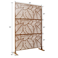 Outdoor & Indoor Privacy Screen Metal Privacy Screen 76" H 48" W, Freestanding Decorative Privacy Screen For Deck Balcony Patio, Privacy Fence Panels For Outside Lawn Garden Ps111 Brown Brown Steel