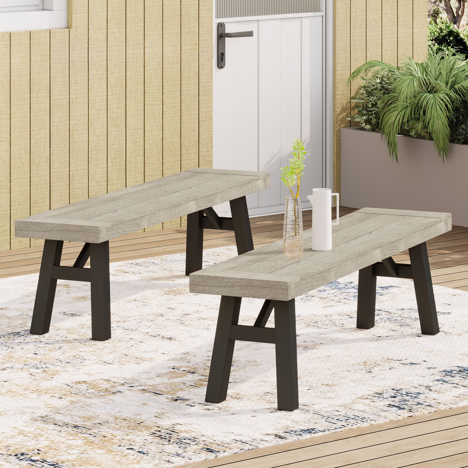 Bettina Bench Grey Acacia Wood