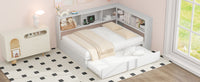 Metal Full Size Daybed With Trundle, Storage Cabinets And Usb Ports, White Full White Metal