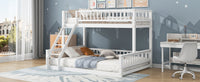 Twin Xl Over Queen Bunk Bed With Ladder And Guardrails, White Expected Arrival Time: 10.27 Box Spring Not Required Twin Xl White Wood Bunk Solid Wood Mdf