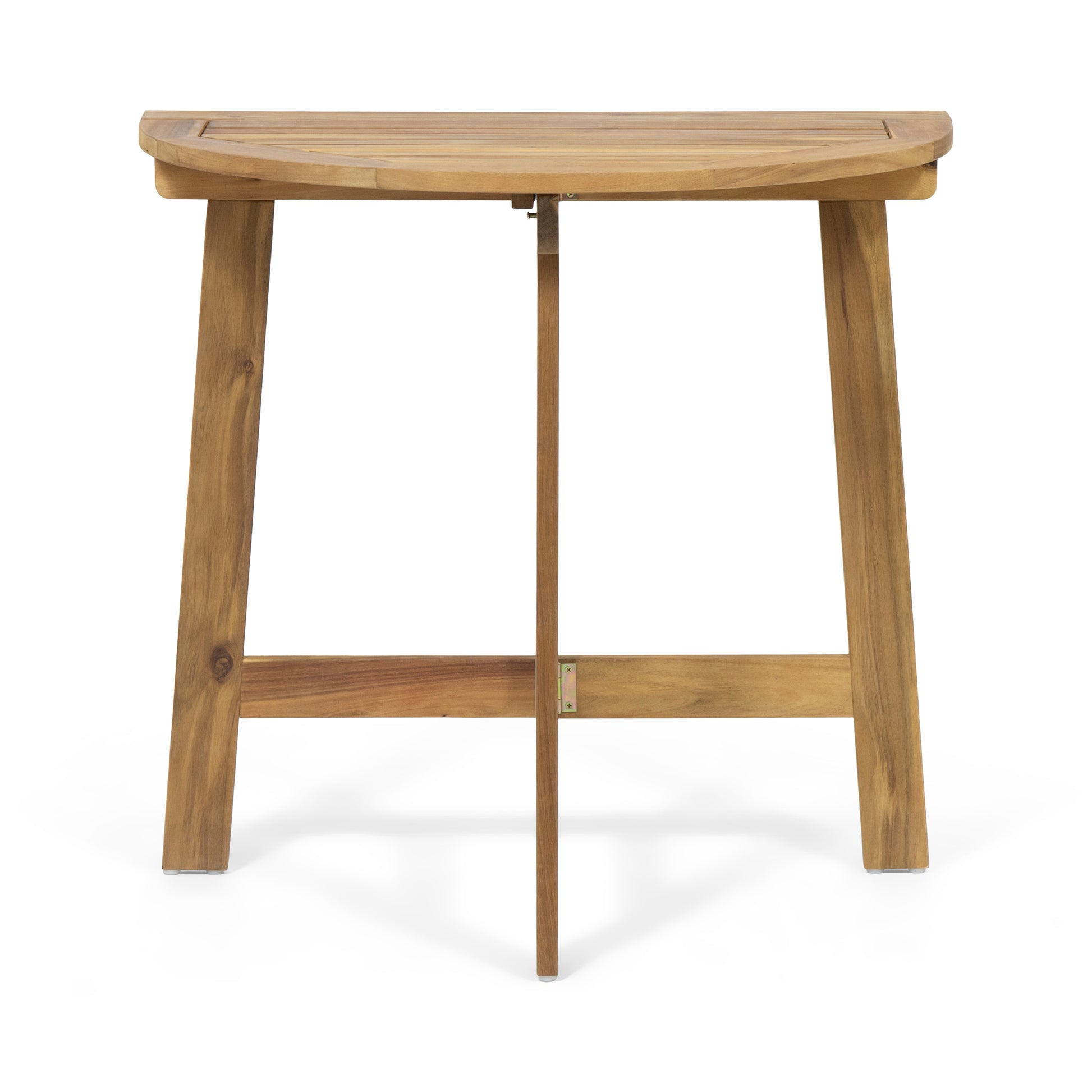 Westmont Half Round Bistro Table, Natural Natural Acacia Wood