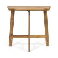 Westmont Half Round Bistro Table, Natural Natural Acacia Wood