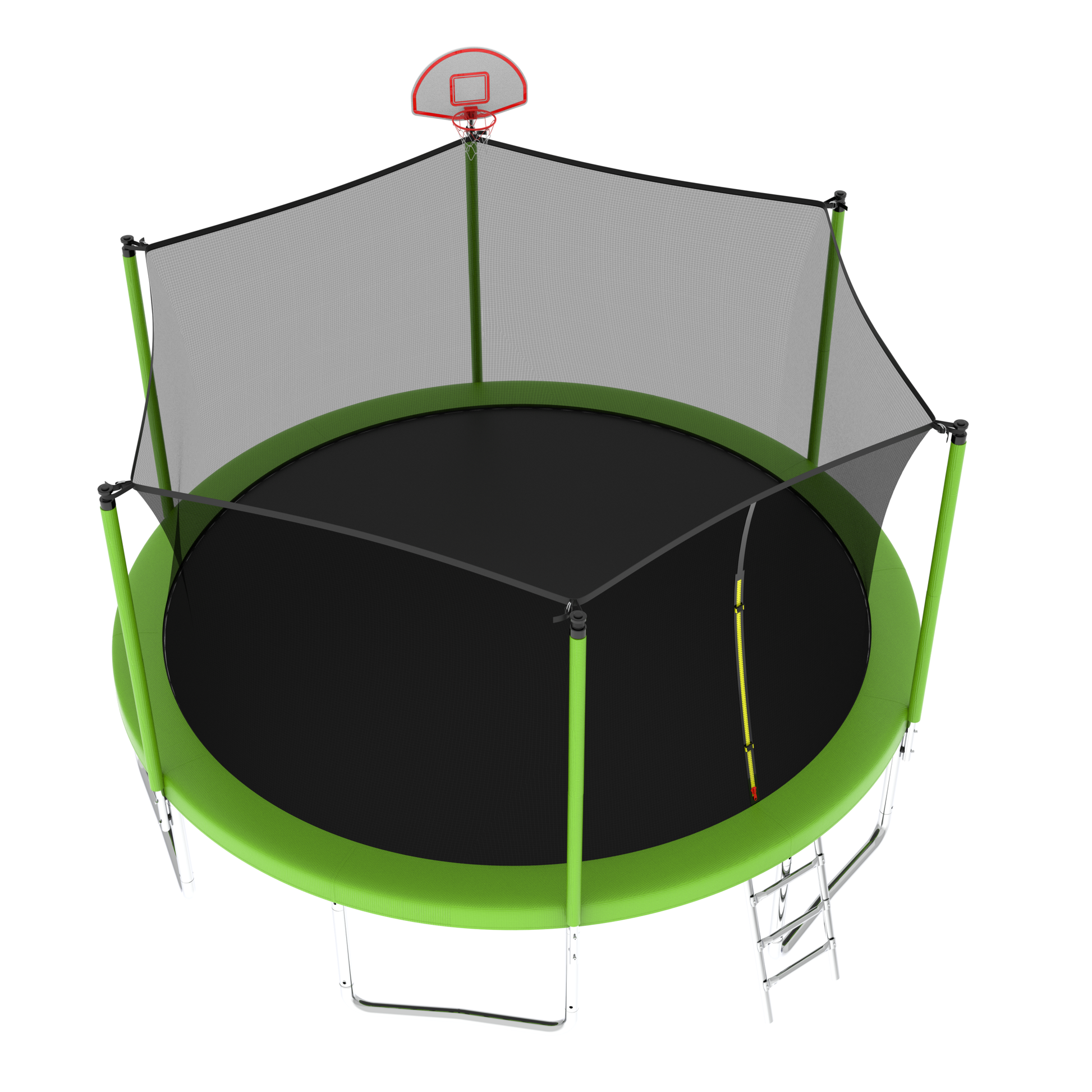 14Ft For Kids Children With Safety Enclosure Net Outdoor Backyards Large Recreational Trampoline Green Metal