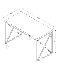 Computer Desk, Home Office, Laptop, Work, Brown Laminate, Chrome Metal, Contemporary, Modern Taupe Particle Board