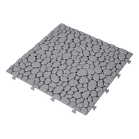 12 X 12 Inch Gray Interlocking Deck Tiles Plastic Waterproof Outdoor All Weather Anti Slip Bathroom Shower Balcony Porch Strong Weight Capacity Upto 440 Lbs, Pebble Stone Pattern Pack Of 60 Grey American Design,American Traditional Plastic