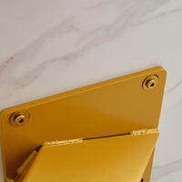 Table And Chair Set.The Table Is Equipped With A Marble Patterned Mdf Tabletop And Gold Table Legs.Paired With 6 Black Chairs With Pu Cushions And Black Metal Legs. Black Gold Seats 6 Mdf Metal