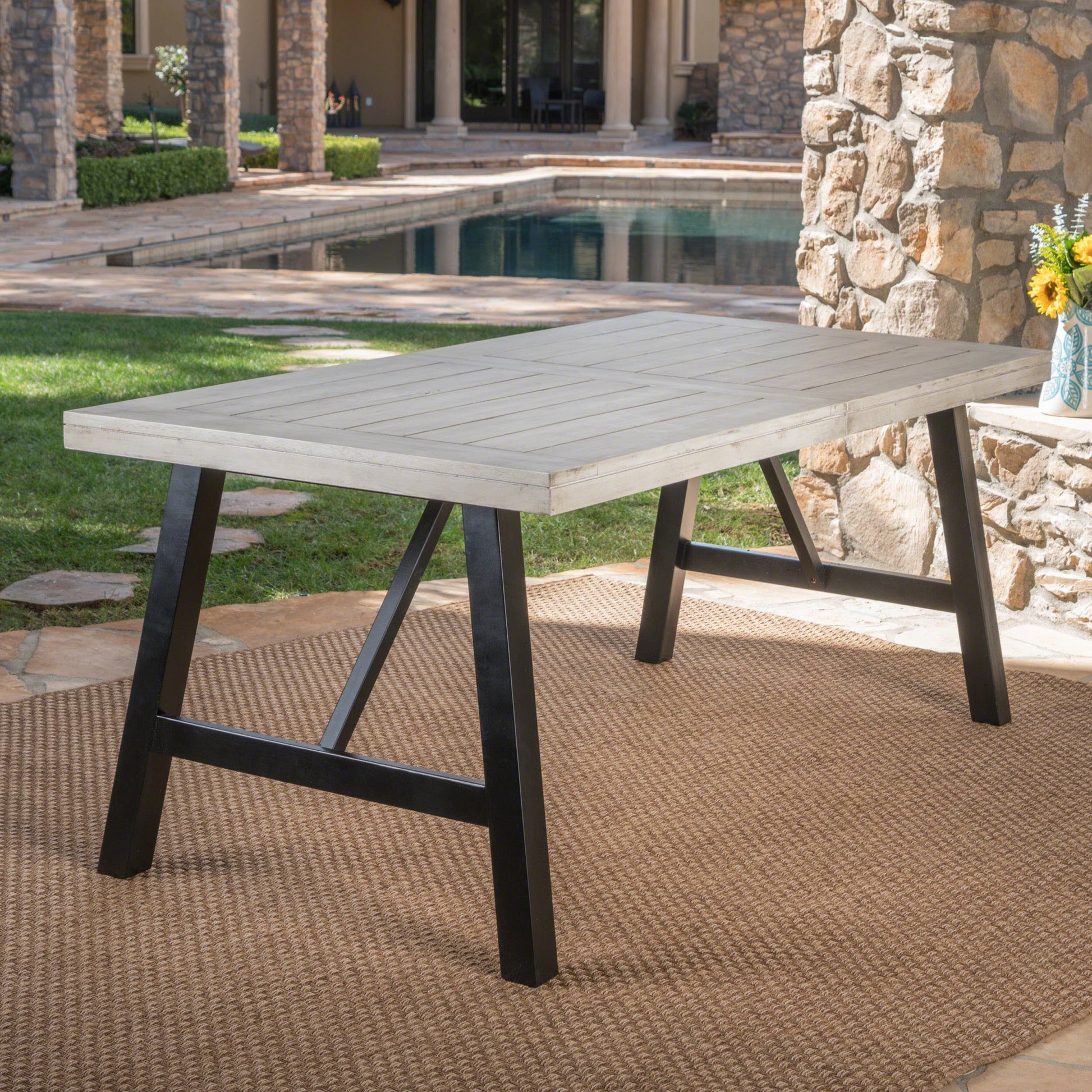Bettina Dining Table Grey Acacia Wood