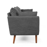 3 Seater Sofa Charcoal Wood Fabric 3 Seat