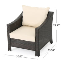 Antibes Armchair Brown Pe Rattan Iron Waterproof Fabric