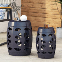 Metal S 2 End Table Navy Blue Iron