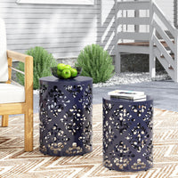 Metal S 2 End Table Navy Blue Iron