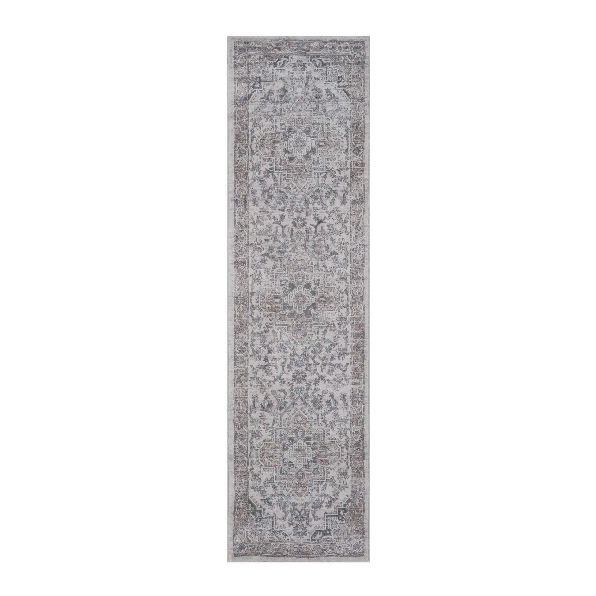 Naar Marfi Collection 2X8 Ivory Beige Oriental Non Shedding Living Room Bedroom Dining Home Office Stylish And Stain Resistant Area Rug Ivory Polyester