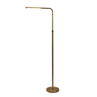 Verve Brassed Gold Floor Lamp With On Off Switch Adjustable Led Round Base Antique Brass,Gold Table&Floor Lamps Led Brass