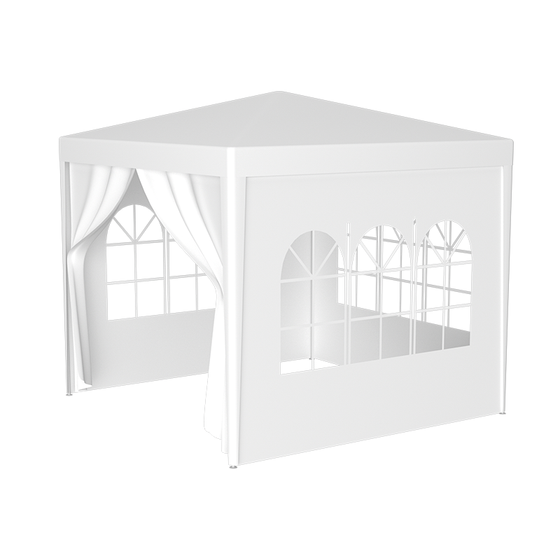 10'X10' Party Tent Outdoor Heavy Duty Gazebo Wedding Canopy 4 Removable Walls White Polypropylene