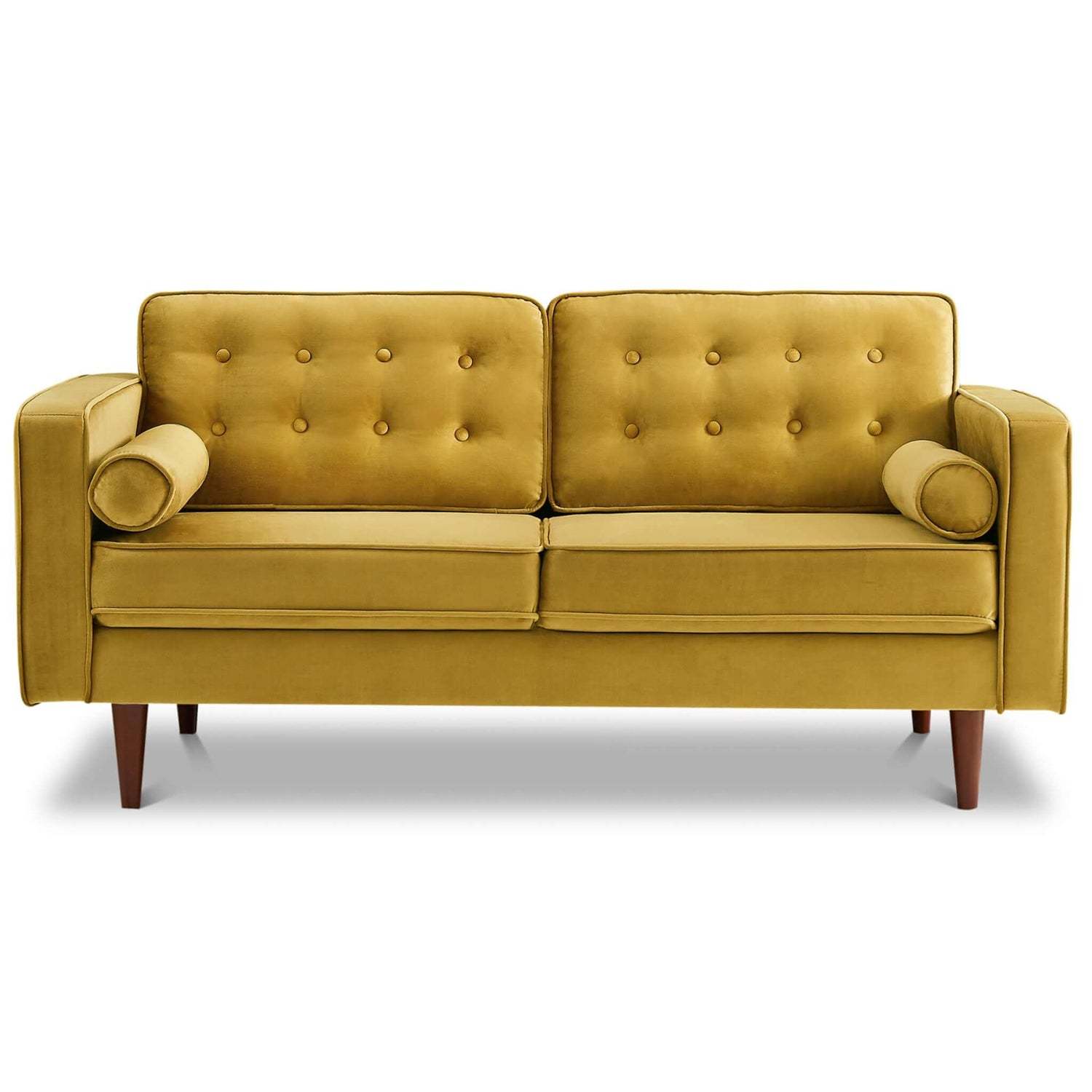 Casey Velvet Loveseat Yellow Velvet