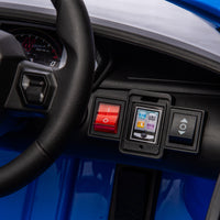 12V Kids Ride On Car W Parents Remote Control,Licensed Lamborghini Aventador Xago,Hydraulic Pressure Door,Slow Start,Early Education,Bluetooth,Adjustable Volume,Mp3,Usb,Led Lights For Kids Aged 3 8. Blue 50 99 Lbs Polypropylene