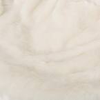 Amori Modern 3 Foot Faux Fur Bean Bag White Color White Faux Fur