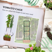 Outsunny Galvanized Raised Garden Bed, 24" X 24" X 11.75" Outdoor Planter Box With Trellis Tomato Cage And Open Bottom For Climbing Vines, Vegetables, Flowers In Backyard, Garden, Patio, Brown Brown Steel