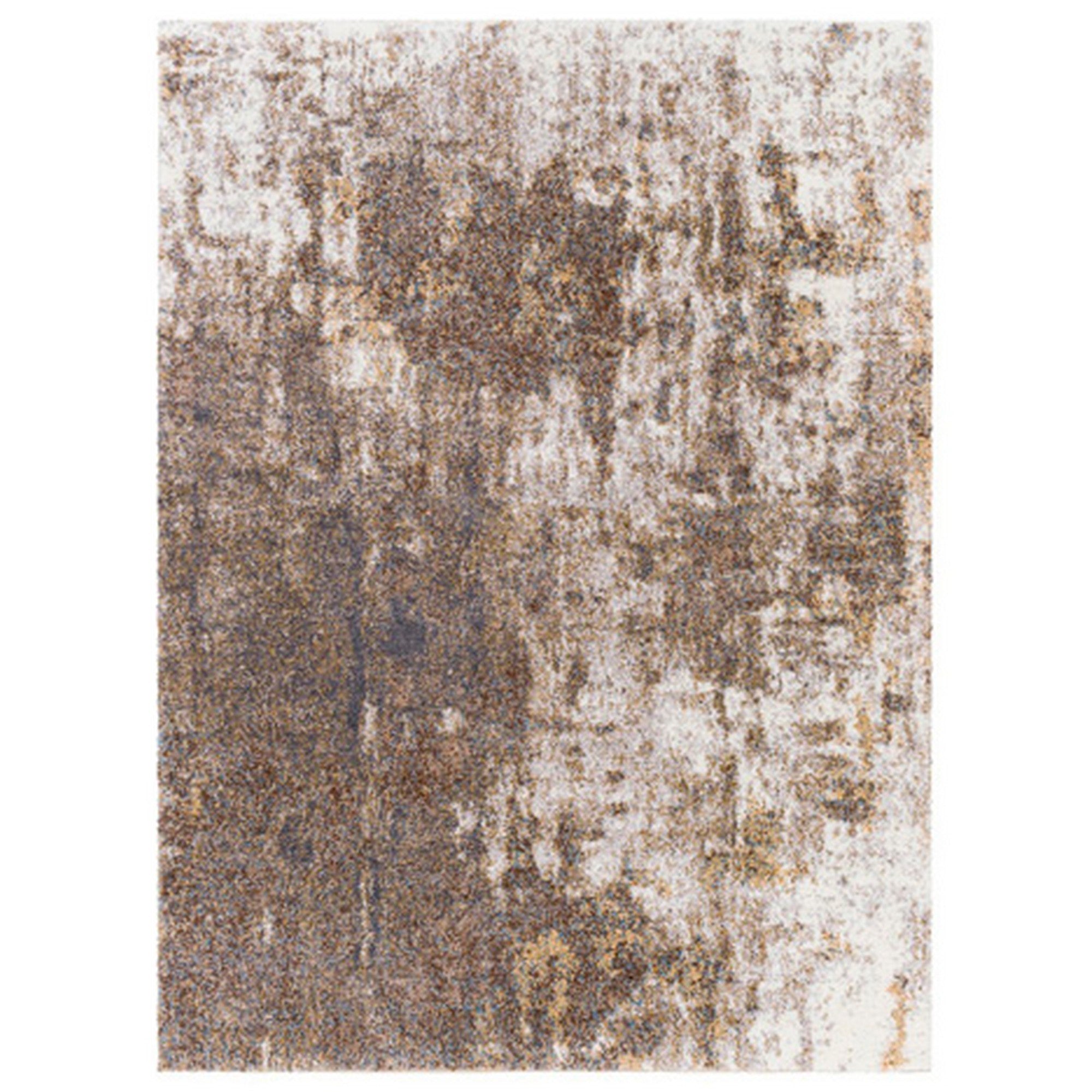 5 X 7 Modern Area Rug, Abstract Paint Art Design, Soft Fabric, Brown, Beige Brown Fabric