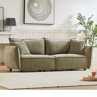 3 Seater 3 Seater Combo Sofa Modern Living Room Sofa, Linen Fabric Sofa, Wooden Frame With 4 Pillows, Apartment Sofa Furniture Light Green Chenille Wood Primary Living Space Pine Foam Fabric 6 Seat