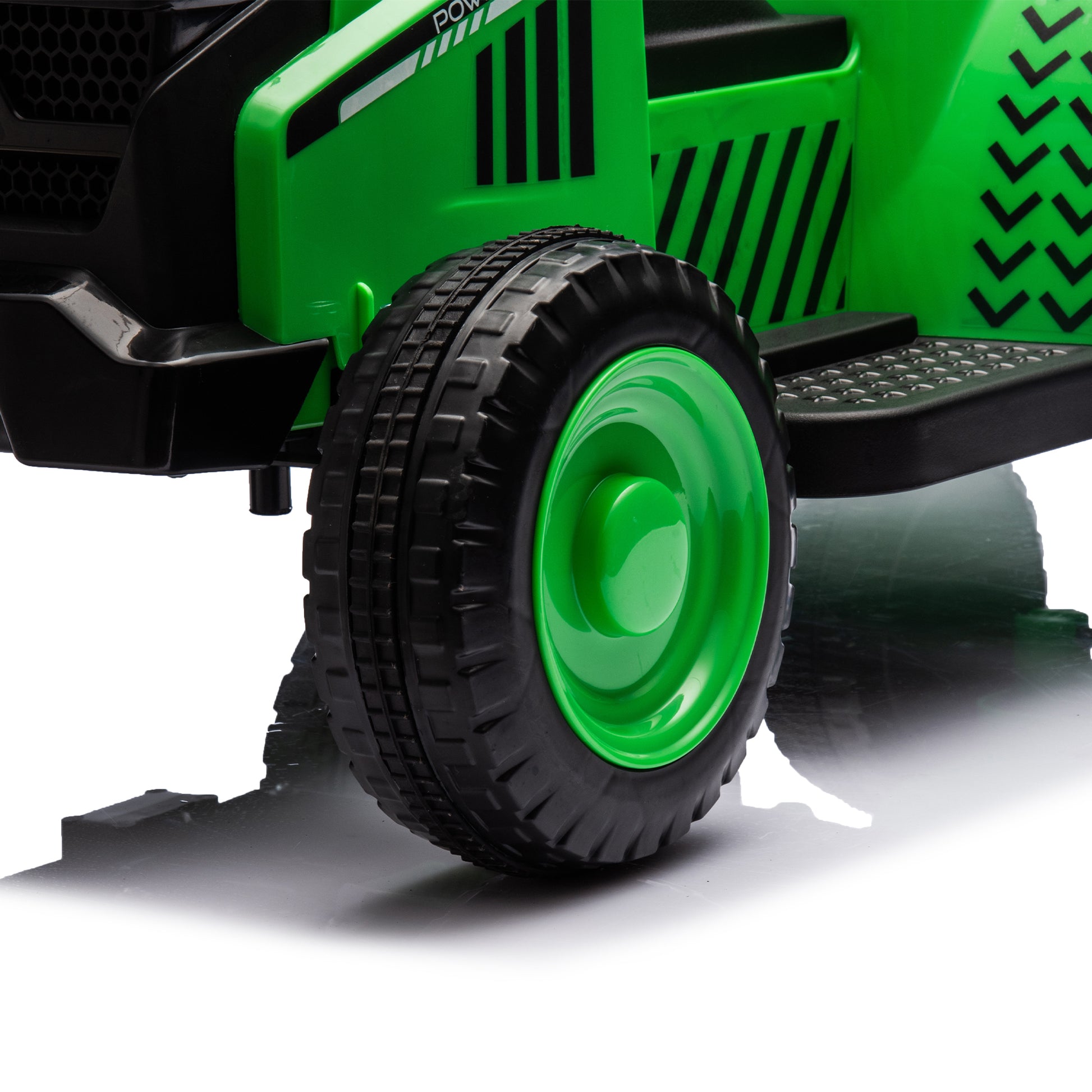 12V Kids Ride On Electric Tractor Black Knight,Kids Ride On Toy.2Wd,Non Skid Tires, Steering Wheel, Foot Pedal,With Removable Storage Tug,Light,Bluetooth,Music,Mp3,Usb,Power Display For Kids Aged 3 . Green 50 99 Lbs Polypropylene