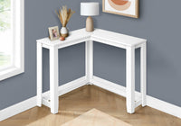 Accent Table, Console, Entryway, Narrow, Corner, Living Room, Bedroom, White Laminate, Contemporary, Modern White Particle Board
