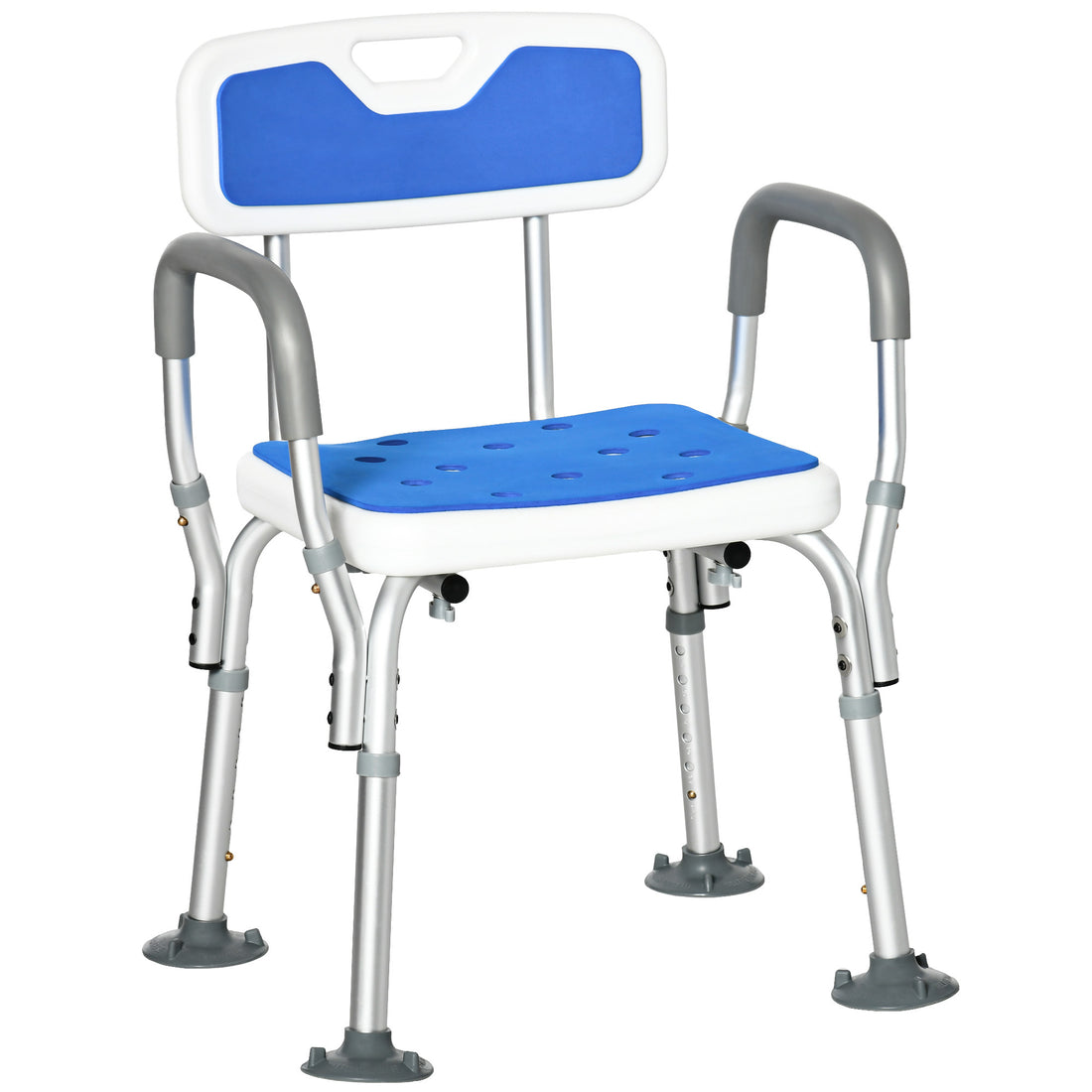 Homcom Eva Padded Shower Chair With Arms And Back