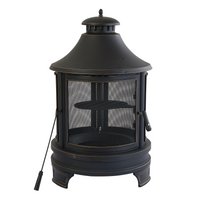 Xot035 Garden Metal Outdoor Heating Furnace For Backyard 2 In 1 Fire Pit For Outdoor Black Garden & Outdoor Metal