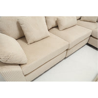 Arrival Oversized Modular Sectional Sofa, Convertible Sectional Sofa, Corduroy For Living Room, Beige Beige Fabric 5 Seat