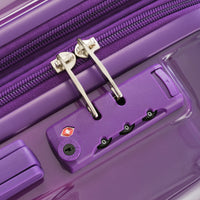 Luggage Set Of 3, 20 Inch With Usb Port, Airline Certified Carry On Luggage With Cup Holder, Abs Pc Hard Shell Luggage With Spinner Wheels, Purple And Pink Purple Abs Pc