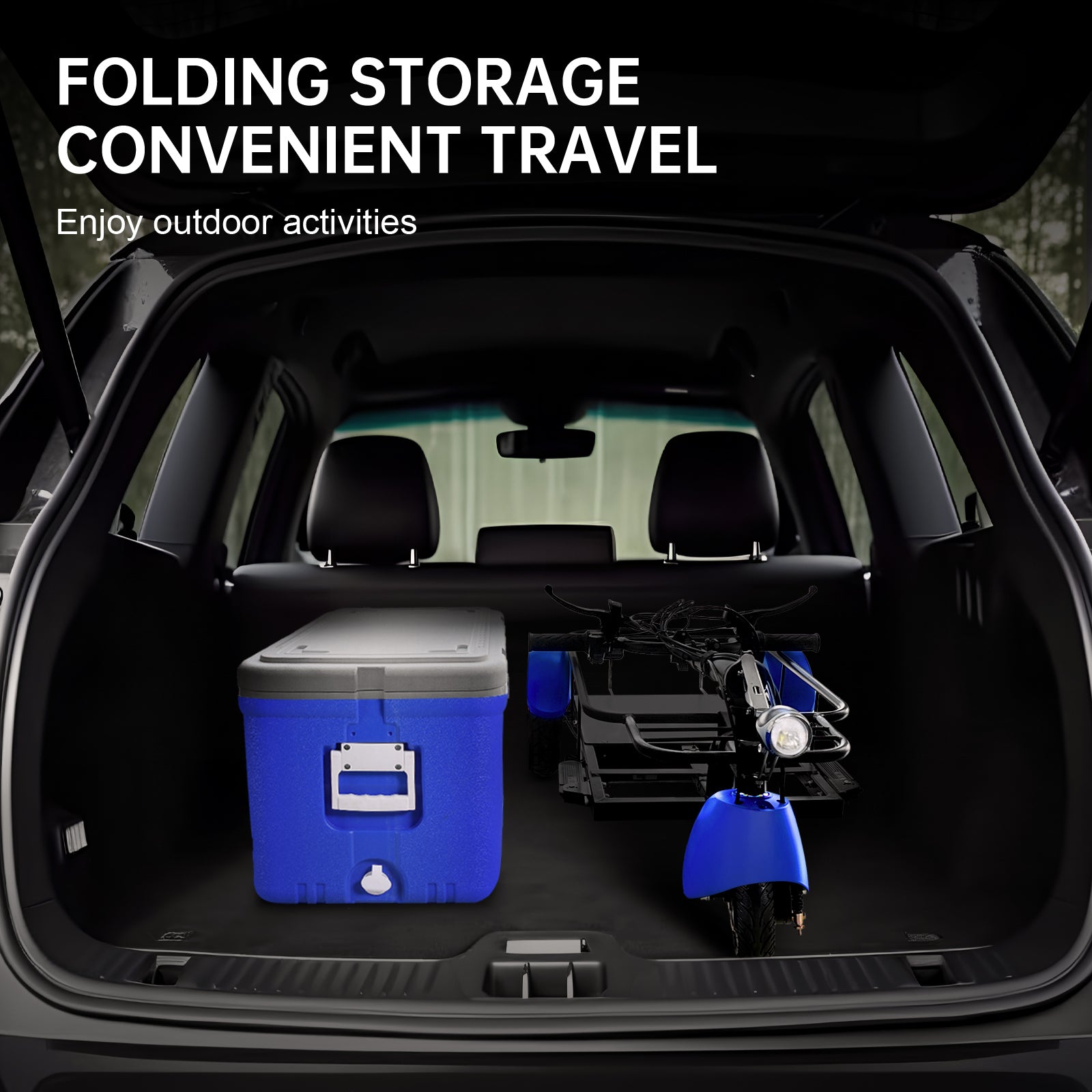 Elevate Your Journey With The Camp Pioneer Experience Speeds Up To 11.6 Mph And A Generous 55L Cooler Capacity Blue Abs Pc