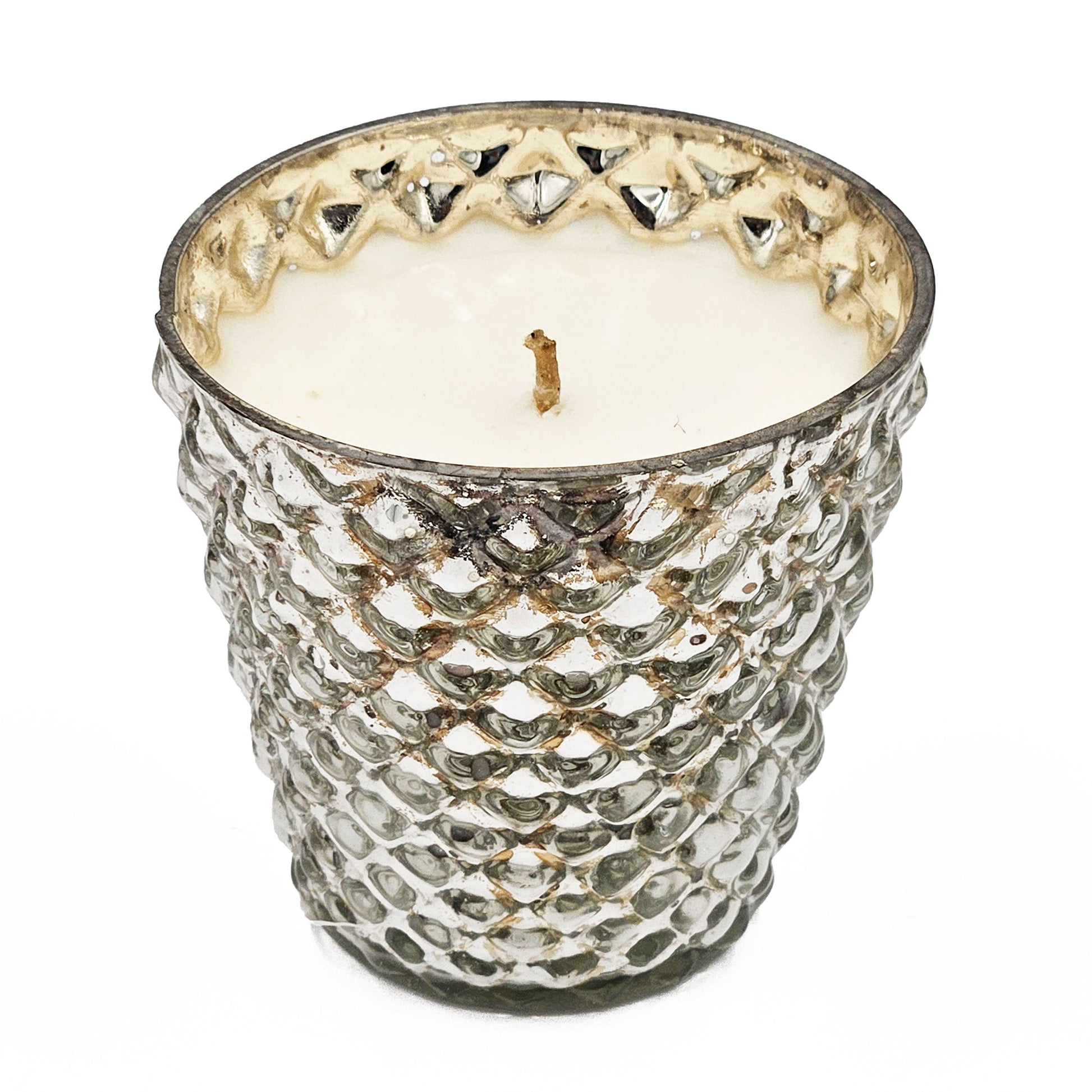 S 4 Scented Soy Wax Candle Silver Glass