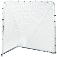 Soozier 6' X 6' Folding Lacrosse Goal, Backyard Lacrosse Net With Steel Frame, Soccer & Lacrosse Training Equipment For Kids, Youth, Adults White Steel