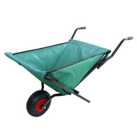 Collapsible Wheelbarrow 176 Lbs Folding Yard Garden Wheelbarrow Foldable Lightweight Gardening Heavy Duty Oxford Cloth Green Lawn Cart For Grass, Leaf, Garden Supplies, 10" Pneumatic Tire Green Iron,Oxford Fabric
