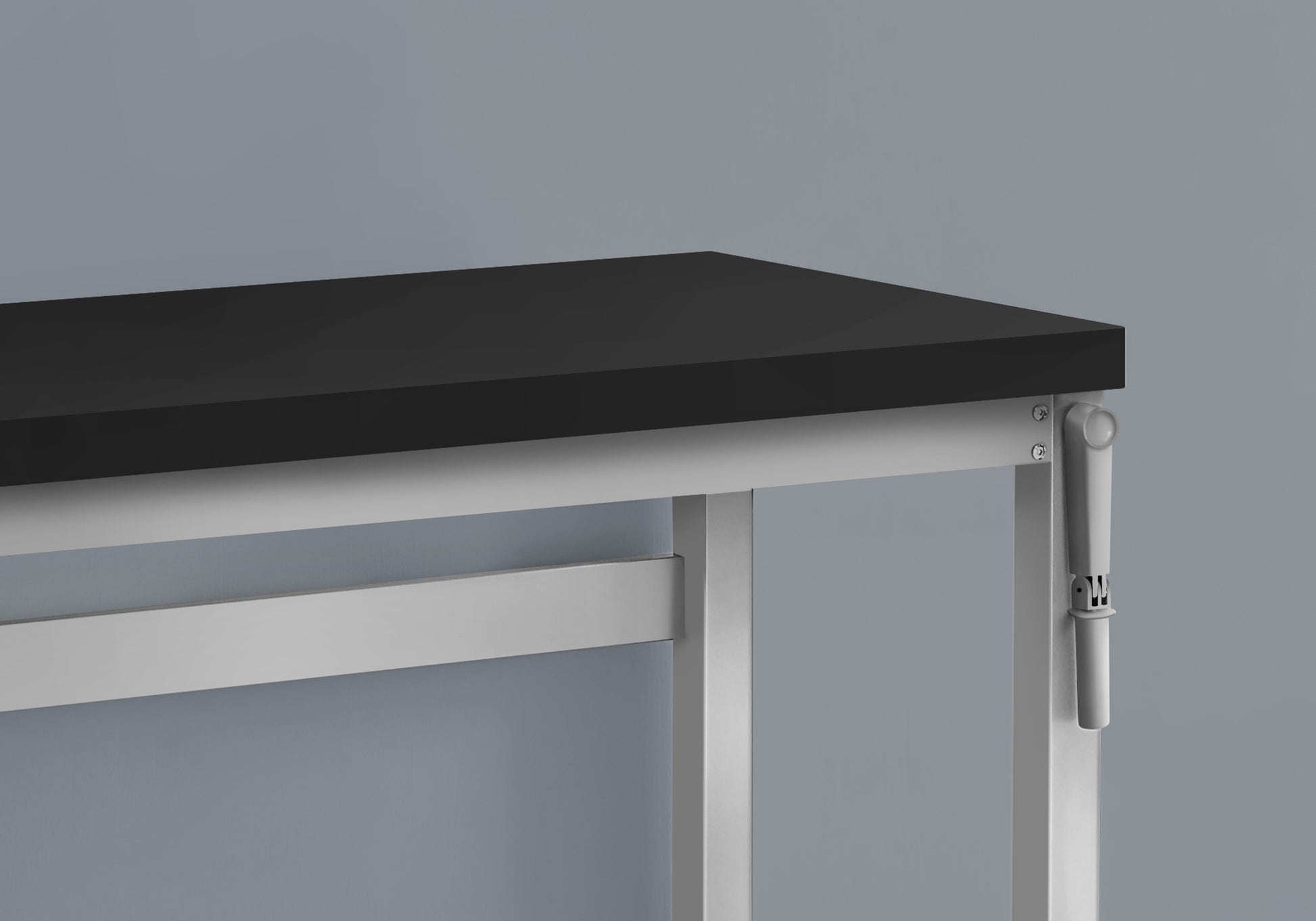 Computer Desk, Home Office, Standing, Adjustable, 48"L, Work, Laptop, Black Laminate, Grey Metal, Contemporary, Modern Black Particle Board