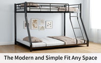 Metal Twin Over Full Bunk Bed Heavy Duty Sturdy Metal Noise Reduced Safety Guardrail Cpc Certified No Box Spring Needed Twin Black Metal Metal