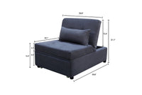 Folding Ottoman Sofa Bed Dark Gray Dark Gray Wood