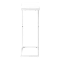 Accent Table, C Shaped, End, Side, Snack, Living Room, Bedroom, Contemporary, Modern White Mdf