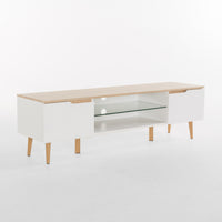 Tv Stand White Oak 50 59 Inches Wood
