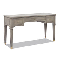 Dauphin 55" 3 Drawer Wood Executive Desk, Grey Cashmere Wood Gray Solid Wood Mdf Solid Wood Mdf