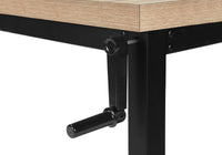 Computer Desk, Home Office, Standing, Adjustable, 48"L, Work, Laptop, Natural Laminate, Black Metal, Contemporary, Modern Natural Particle Board