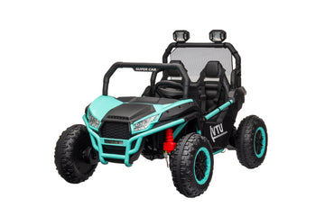 24 Volt Ride On Toys With Remote, Metal Frame Electric Powered Off Road Utv With 2 Xl Seater, 4X200W 5Mph Max, 4Wd 2Wd Switchable, 3 Speeds, Bluetooth, Storage,Green Green Abs