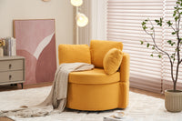 029 Teddy Fabric Swivel And Storage Chair With Back Cushion For Living Room,Yellow Yellow Primary Living Space Modern Foam Teddy