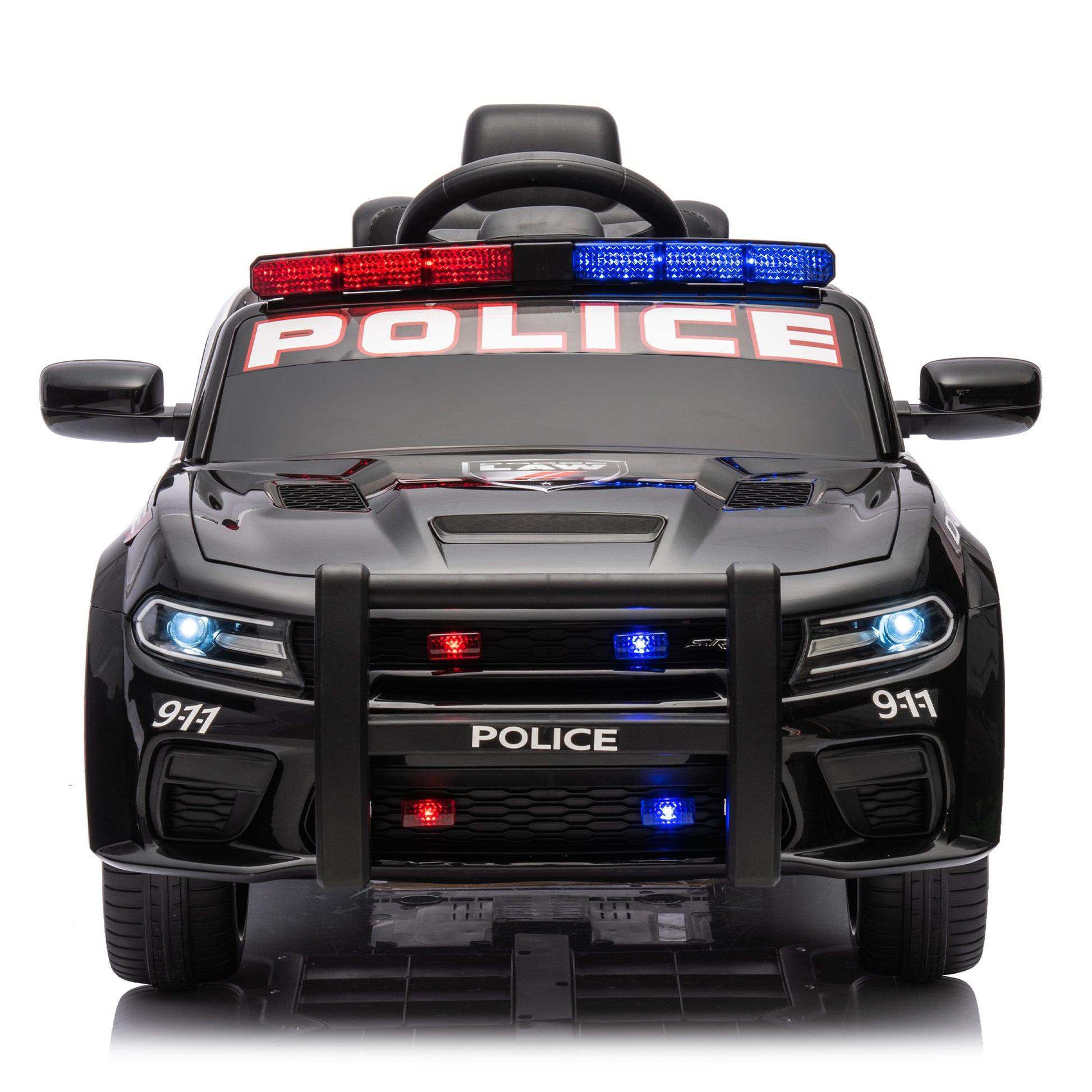 Licensed Dodge Charger,12V Kids Ride On Police Car W Parents Remote Control,Anti Collision Bar,Front& Top Alarm Light Design,Police Car Sticker,Megaphone,Three Speed,Slow Start,Four Wheel