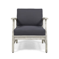 Perla Club Chairs Set Of 2, Light Grey Dark Gray Acacia Wood