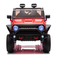 24V Two Seater Kids Ride On Truck Car W Parents Control,200W*2,Seat Width 20.28In,Four Wheel Suspension,Led Lights,Music,Mp3,Bluetooth,Two Independent Seat Belts,Suitable For Off Road For Kids Aged