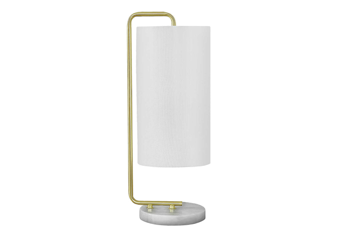 Lighting, 20"H, Table Lamp, White Marble, Ivory Cream Shade, Contemporary White Linen