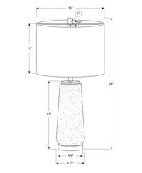 Lighting, 29"H, Table Lamp, Grey Resin, Ivory Cream Shade, Modern Grey Polyresin