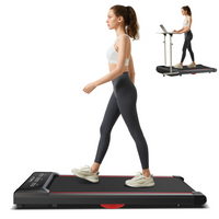 Under Desk Treadmill, Walking Pad For Home Small, 2.5 Hp Quiet Brushless Motor, 265 Lbs Indoor Fitness Black Red Handheld Foldable Office Modern Training Support Aluminium Abs Rubber Steel Q235