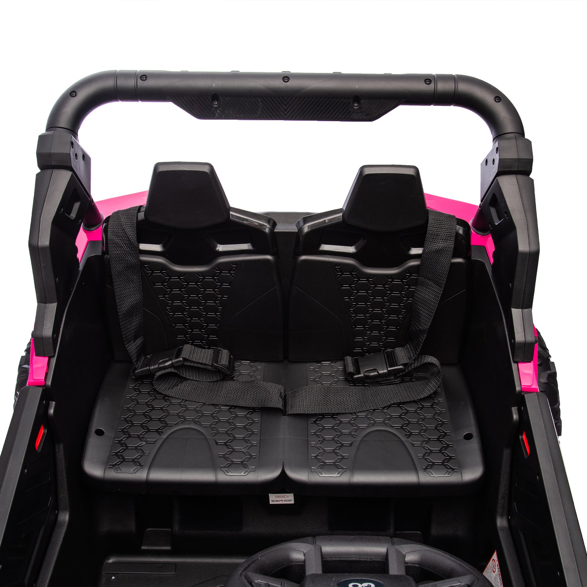 24V Two Seater Kids Ride On Utv W Parents Remote Control,Four Wheel Suspension,Slow Start,Large Wheel Design,Anti Collision Bar,Storage Space,Music,Usb,Bluetooth,Volume Control,Led Lights For Kids 3 . Pink 100 149 Lbs Polypropylene